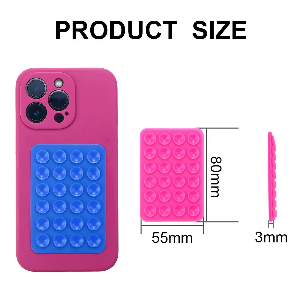 Silicone World Square Silicone Mobile Phone Fixing Suction Cup Car Mounted Bracket Phone Case Universal anti Slip Suction Cup
