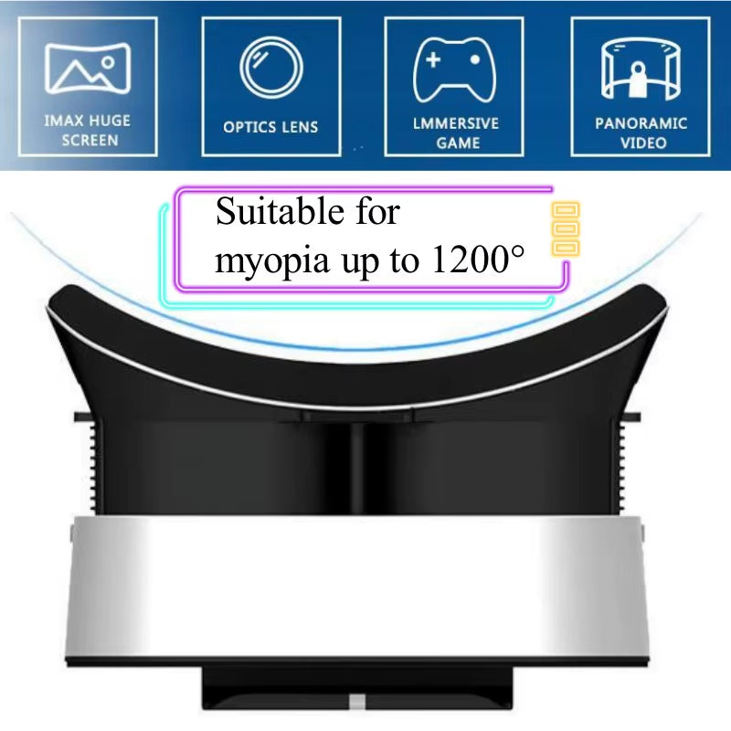 V5 4K Virtual Reality VR Glasses IMAX 3D Video Google Cardboard Box VR Headset Helmet for Max 6.7" Phone,Support Game Controller