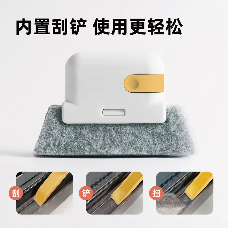 2 in 1 Groove Cleaning Tool Window Frame Door Groove Cleaning Brush Sliding Door Track Cleaning Tools Hand-Held Crevice Cleaner