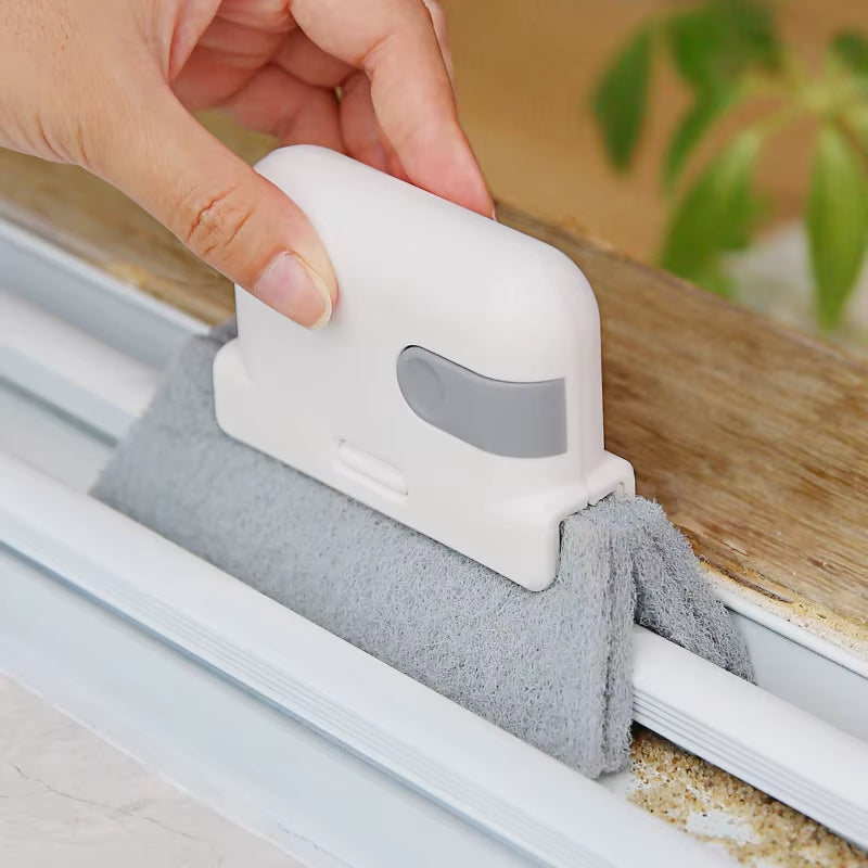 2 in 1 Groove Cleaning Tool Window Frame Door Groove Cleaning Brush Sliding Door Track Cleaning Tools Hand-Held Crevice Cleaner
