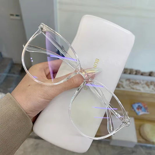 Transparent anti Blue Light Glasses Women Men round Frame Korean Fashion Eyeglasses Optical Eye Protection Spectacle Eyewear