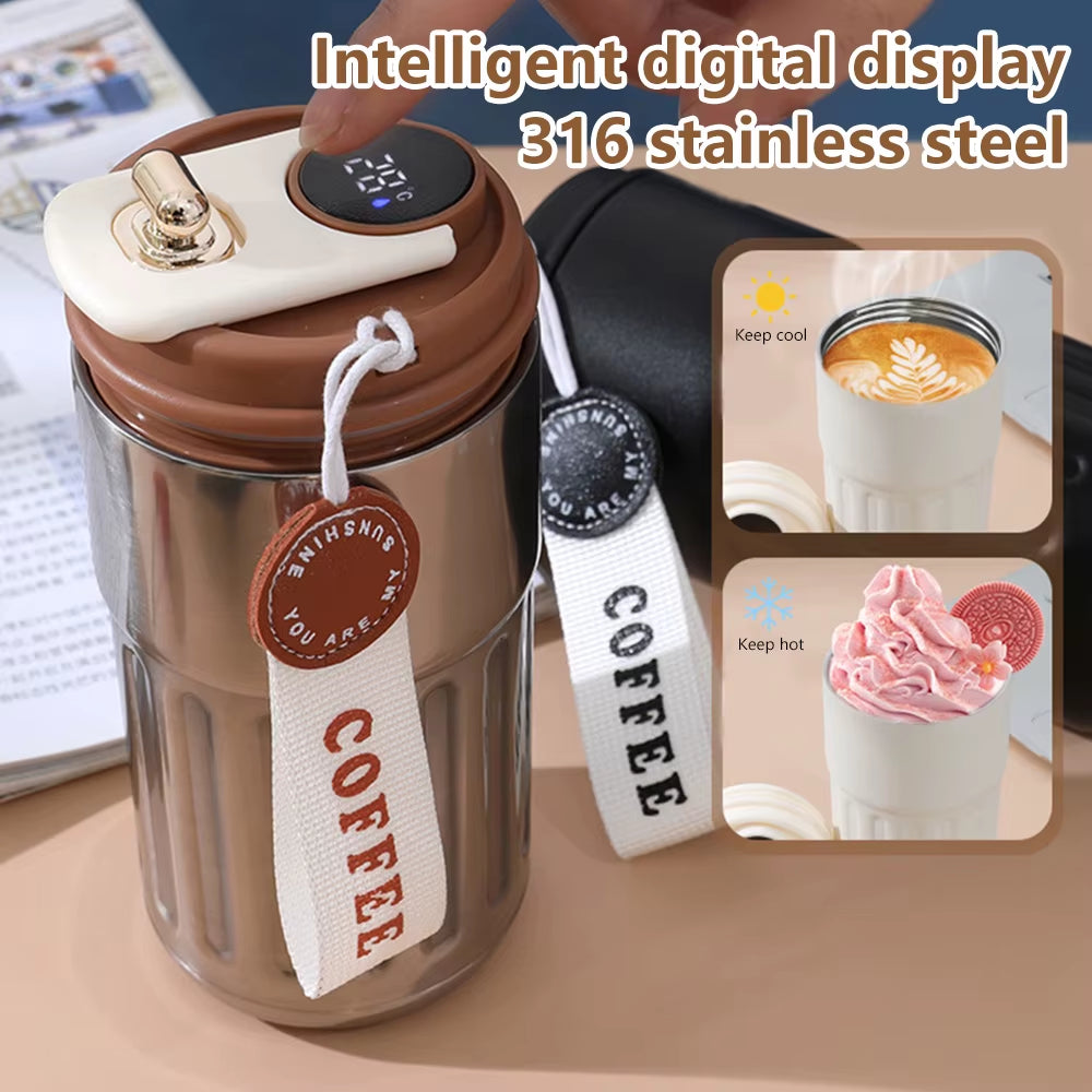 Smart Thermos Bottle Water with Digital Display Temperature Thermos Coffee Mug Stainless Steel Thermos Cup