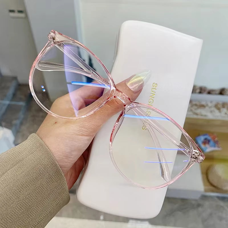 Transparent anti Blue Light Glasses Women Men round Frame Korean Fashion Eyeglasses Optical Eye Protection Spectacle Eyewear