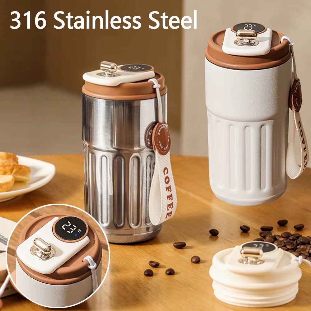 Smart Thermos Bottle Water with Digital Display Temperature Thermos Coffee Mug Stainless Steel Thermos Cup