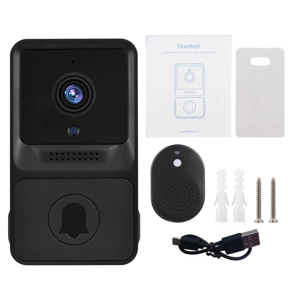 HD High Resolution Visual Smart Security Doorbell Camera Wireless Video Doorbell with IR Night Vision Real-Time Monitoring