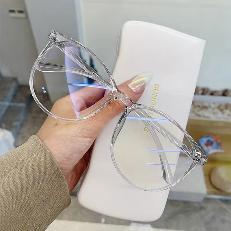 Transparent anti Blue Light Glasses Women Men round Frame Korean Fashion Eyeglasses Optical Eye Protection Spectacle Eyewear