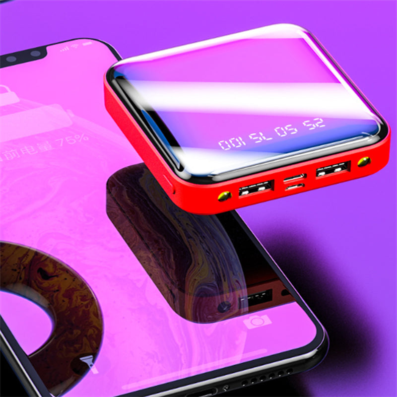 Mini Power Bank 20000 Mah Portable Mirror Digital Display Power Bank