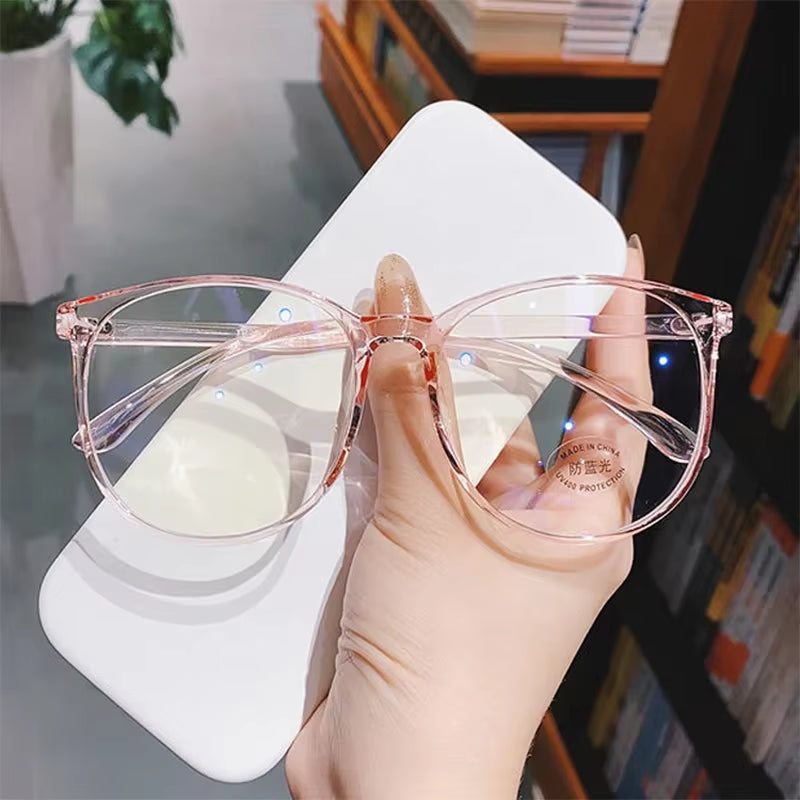 Transparent anti Blue Light Glasses Women Men round Frame Korean Fashion Eyeglasses Optical Eye Protection Spectacle Eyewear