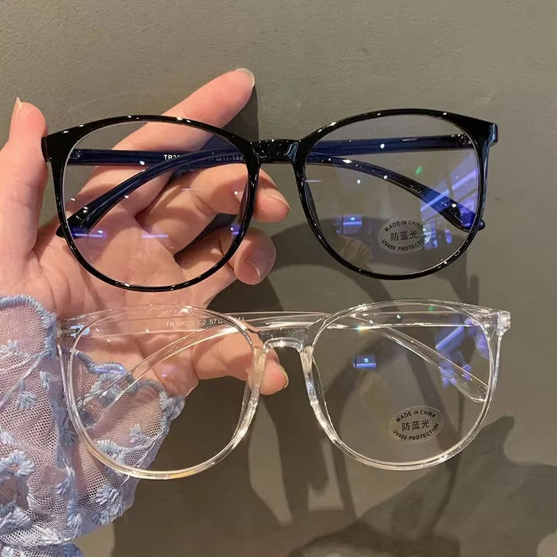 Transparent anti Blue Light Glasses Women Men round Frame Korean Fashion Eyeglasses Optical Eye Protection Spectacle Eyewear