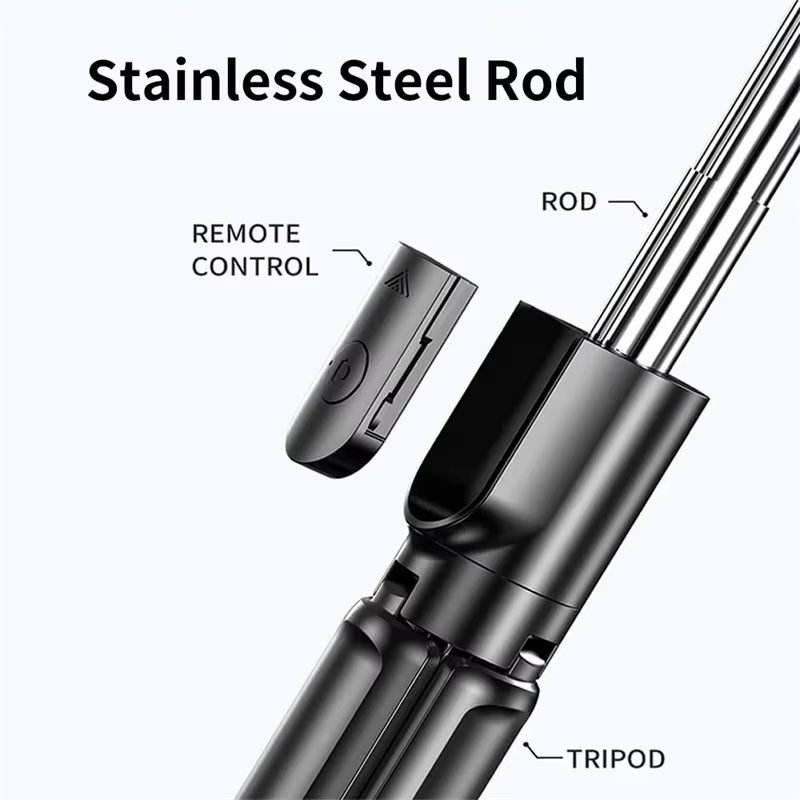 Selfie Stick Wireless Tripod Stand with Light Bluetooth Remote Extendable Tripod for Iphone Mobile Phone Tiktok Live Streaming