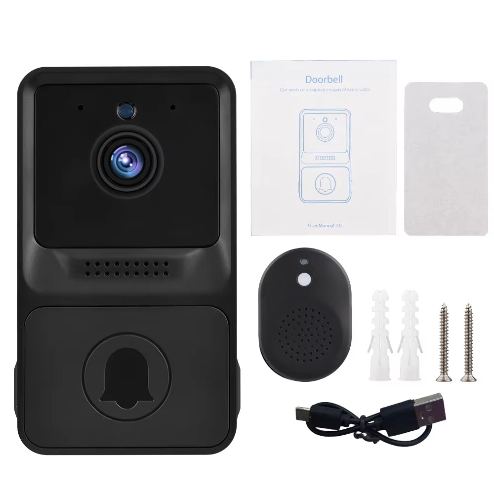 HD High Resolution Visual Smart Security Doorbell Camera Wireless Video Doorbell with IR Night Vision Real-Time Monitoring